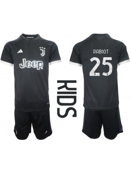 Juventus Adrien Rabiot #25 Ausweichtrikot für Kinder 2023-24 Kurzarm (+ Kurze Hosen)